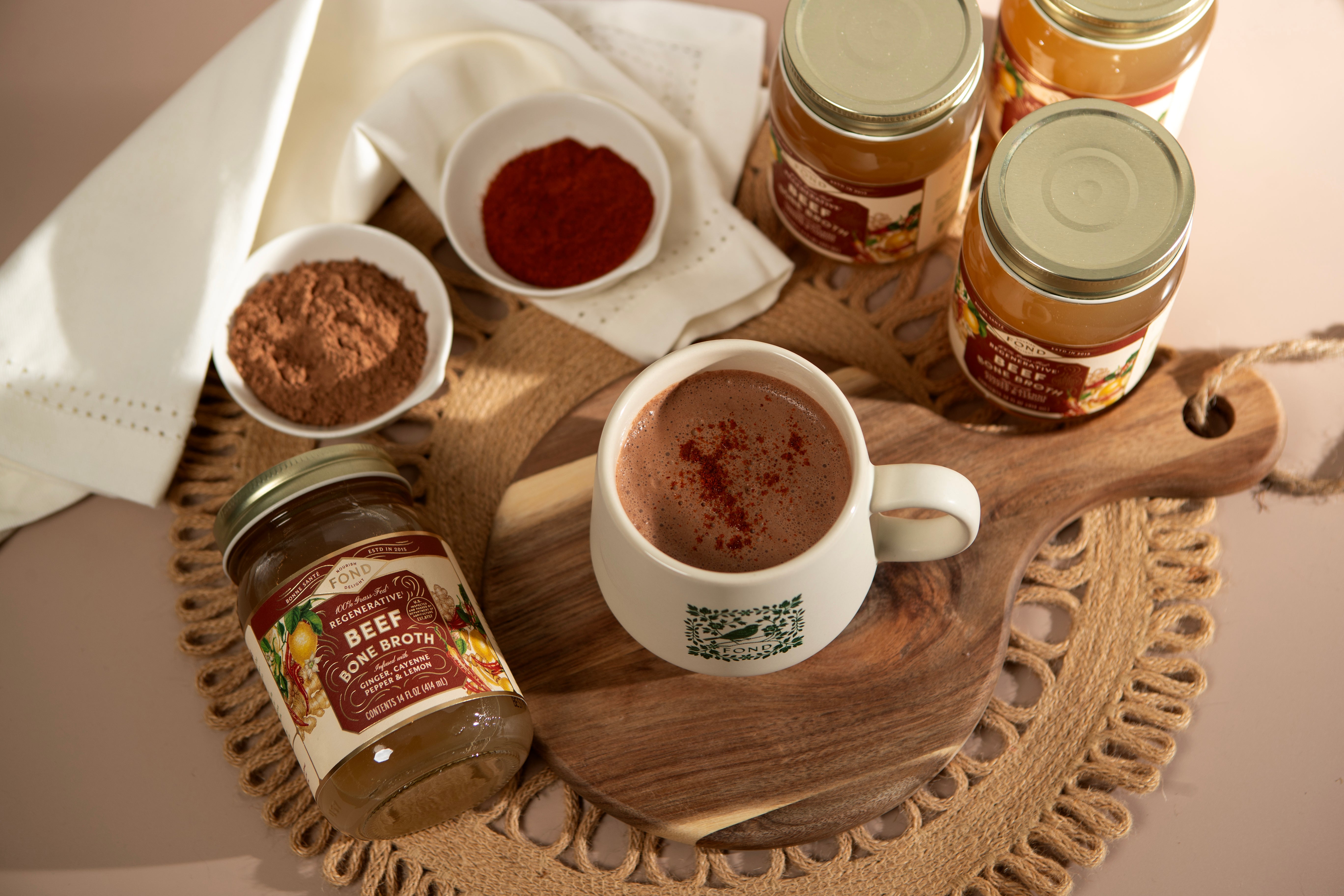 Spicy Bone Broth Hot Chocolate – FOND Bone Broth Tonics
