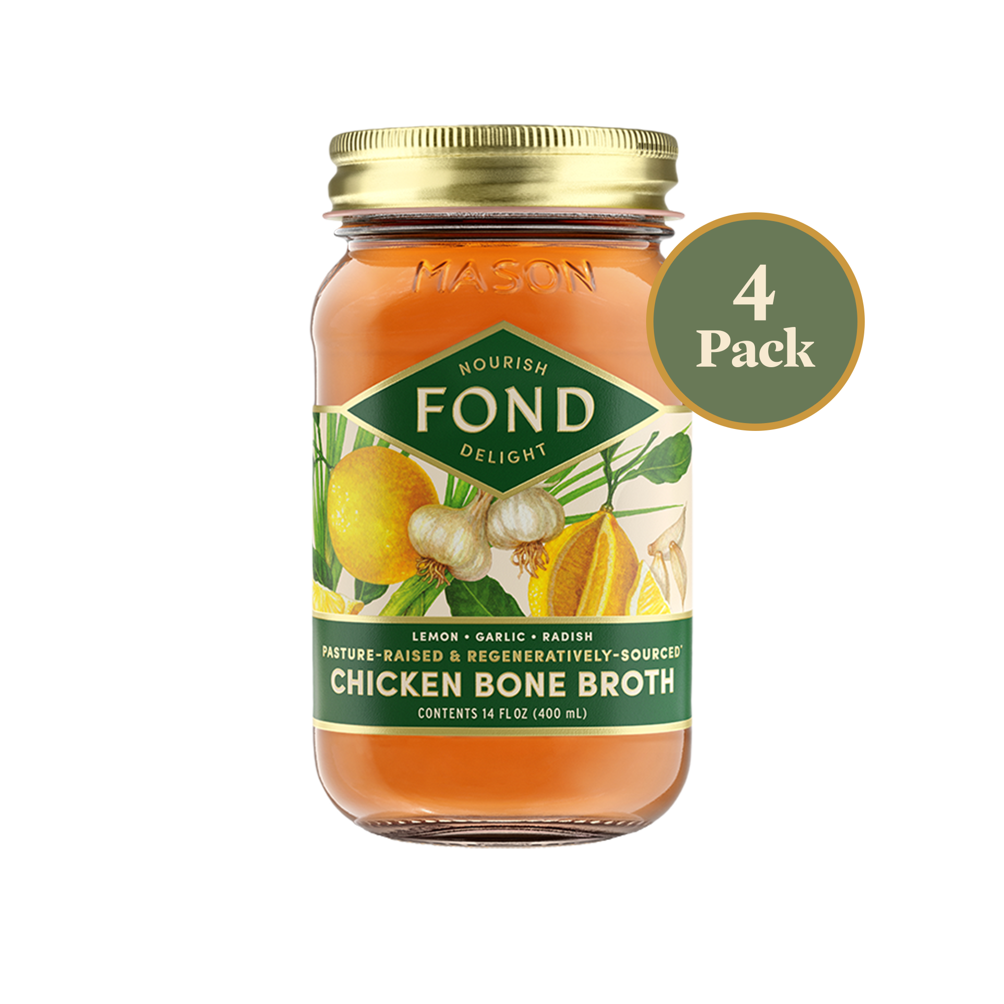 Chicken Bone Broth - Lemon & Garlic