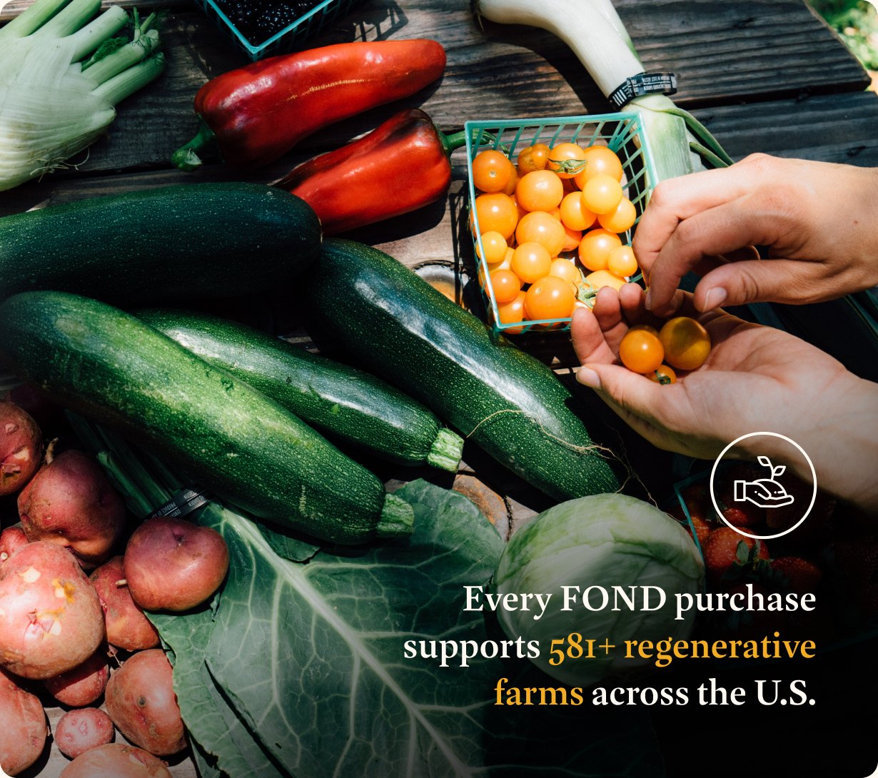 Every FOND purchase supports 581+ regenerative farms across the U.S.