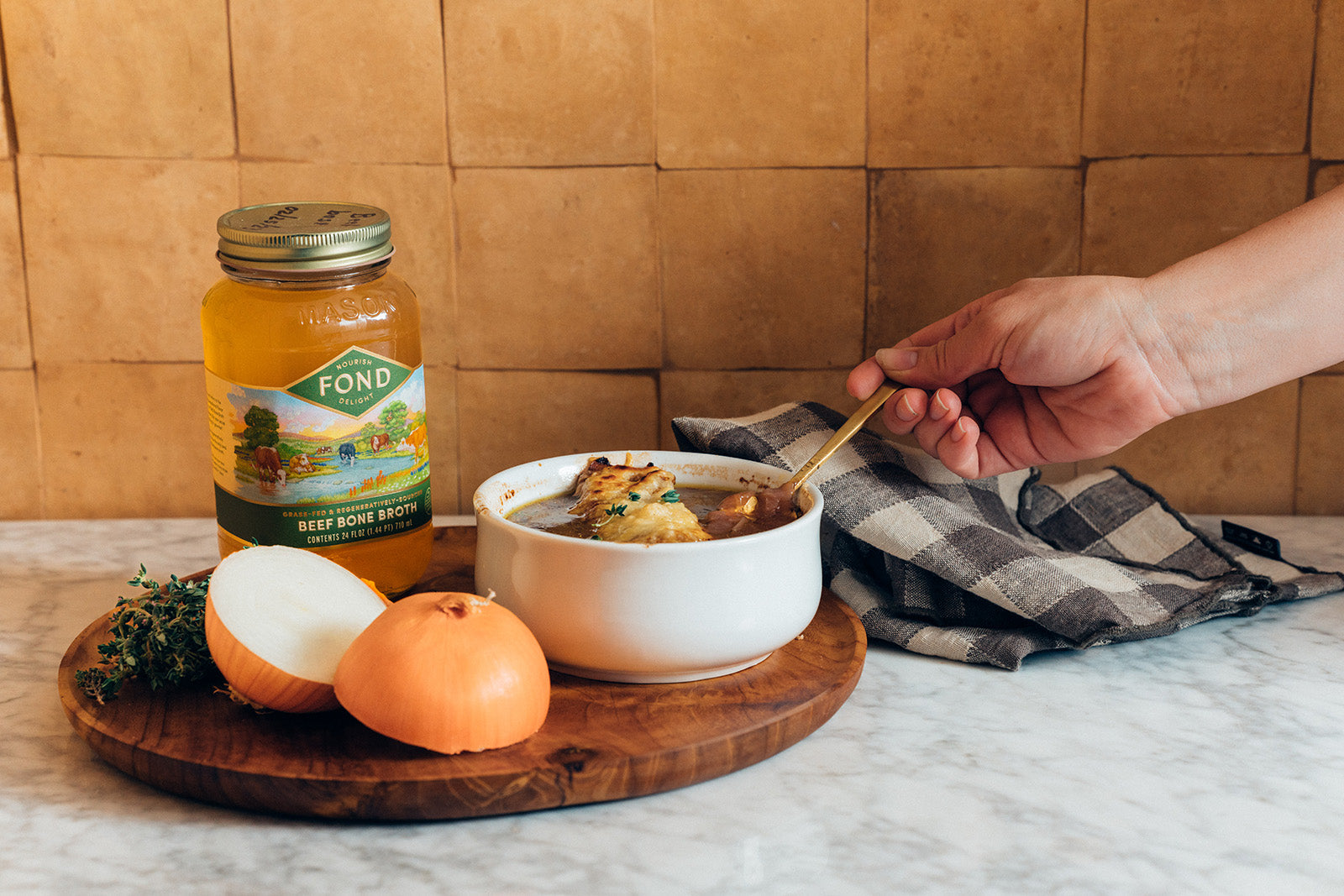 Classic French Onion Bone Broth Soup