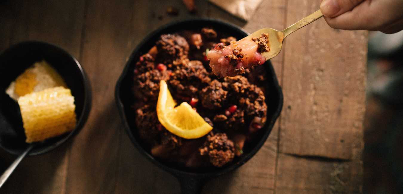Pear & Pomegranate Crisp