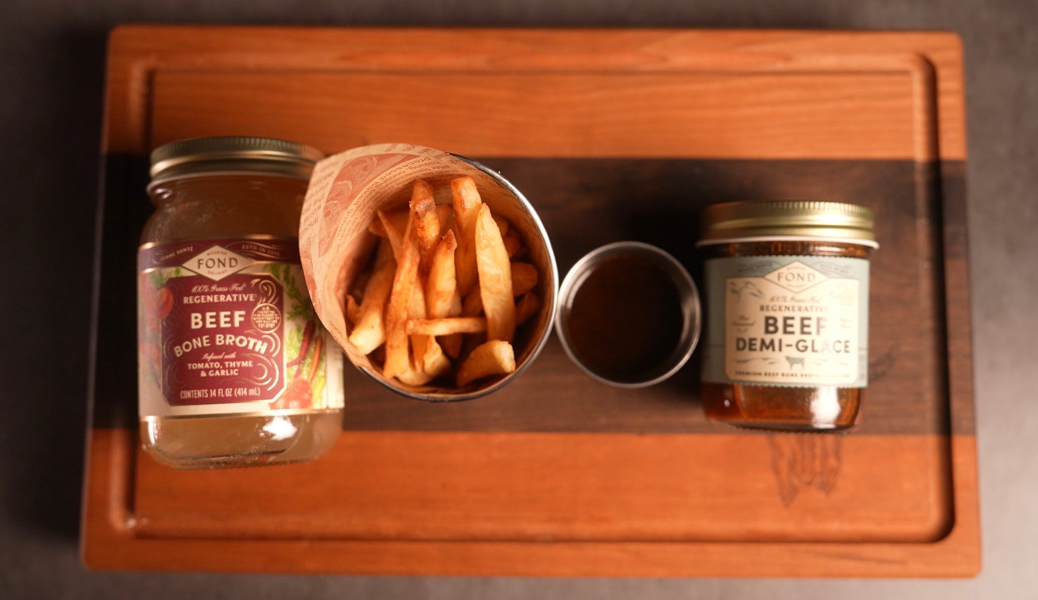 Crispy Beef Tallow French Fries with Homemade Demi-Glace Sauce