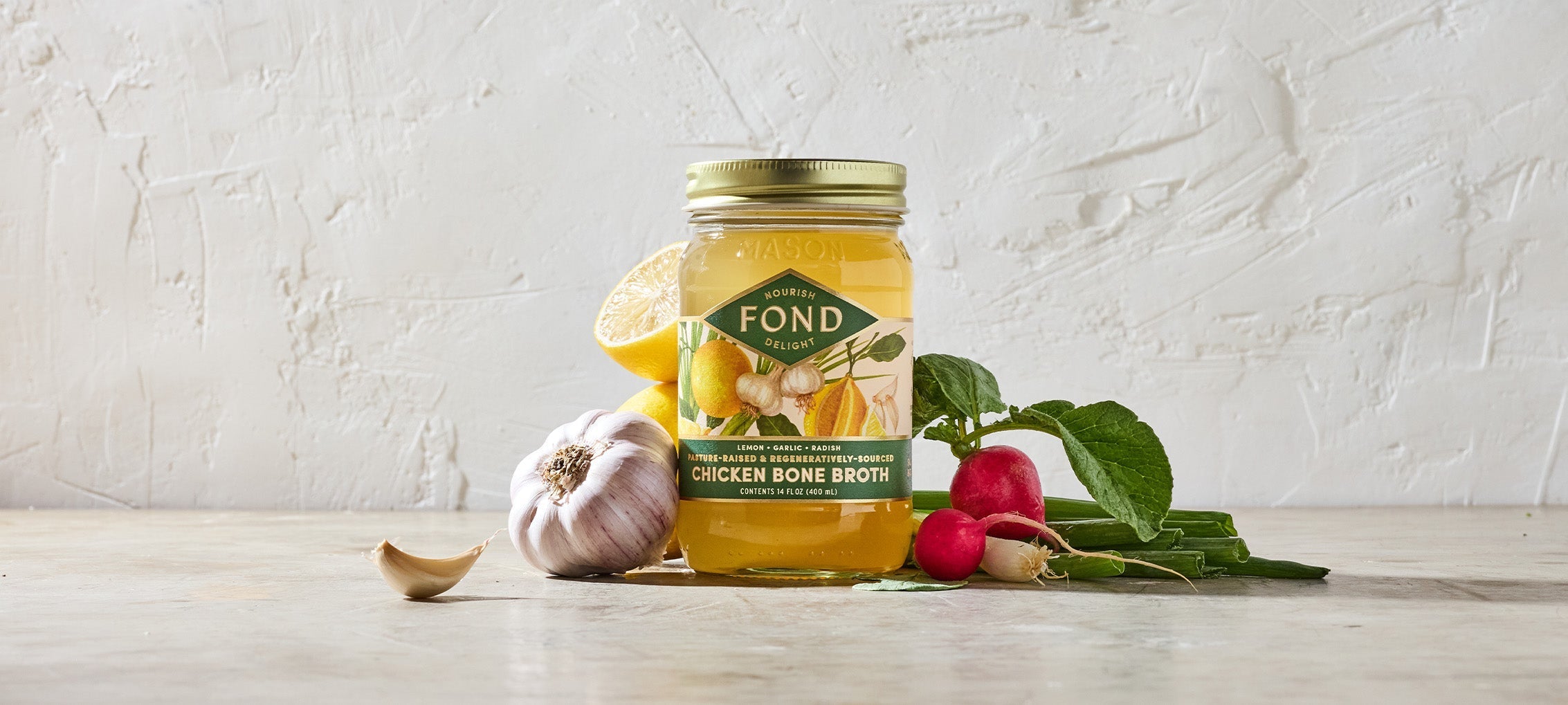 Lemon and Garlic Infused Chicken Bone Broth