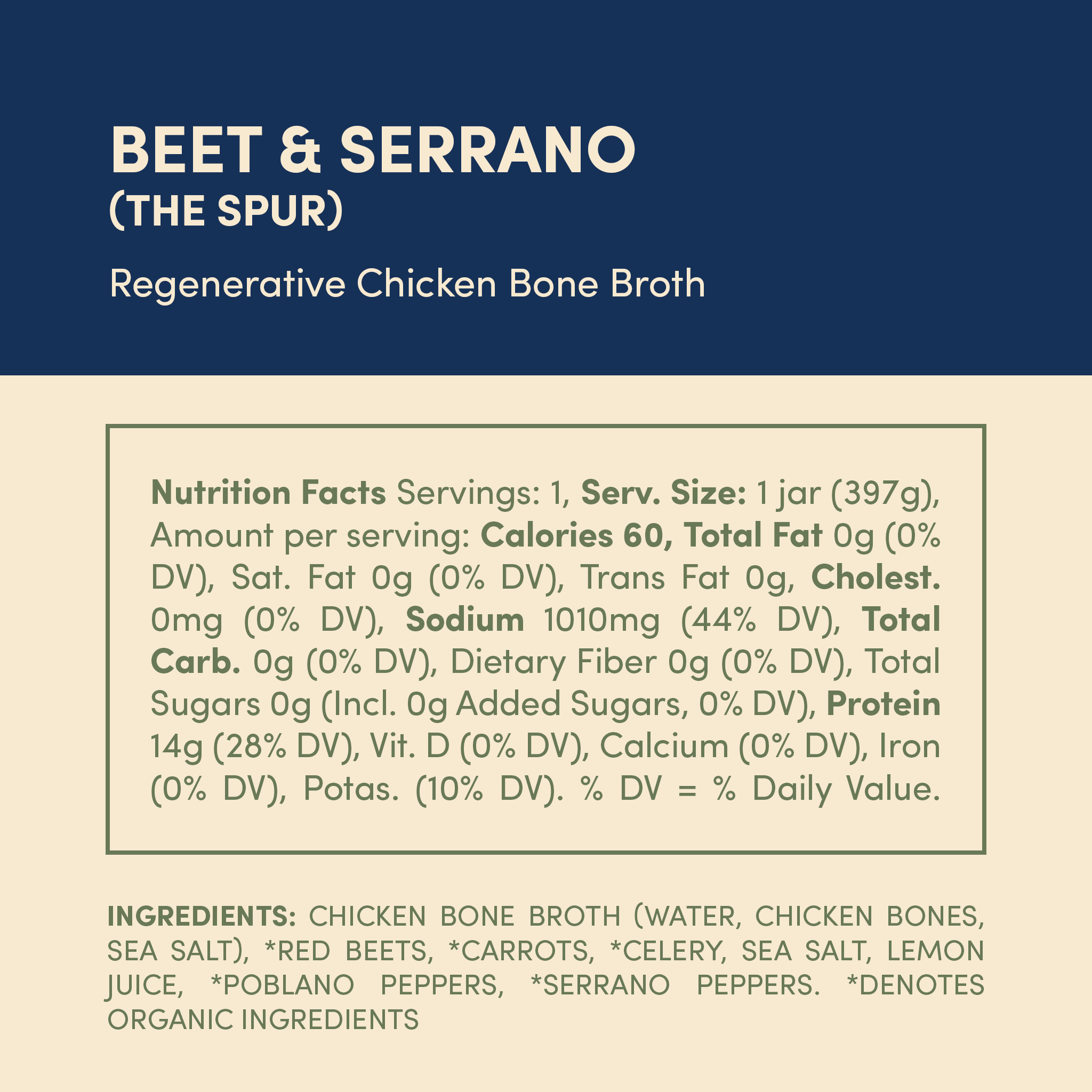 Regenerative Chicken Bone Broth - Beet & Serrano - 4 Jars