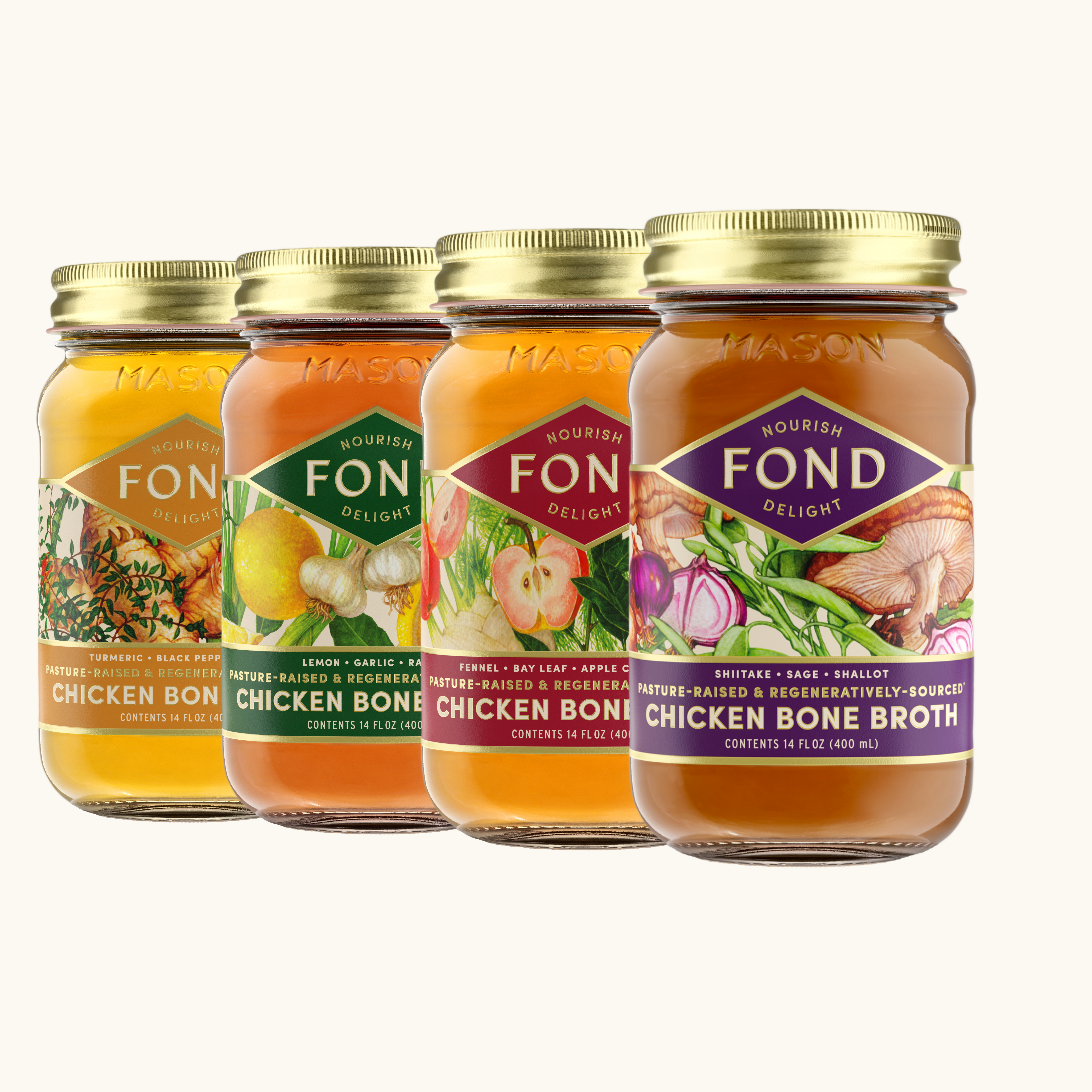 Regenerative Chicken Bone Broth Bestsellers - 4 Jars