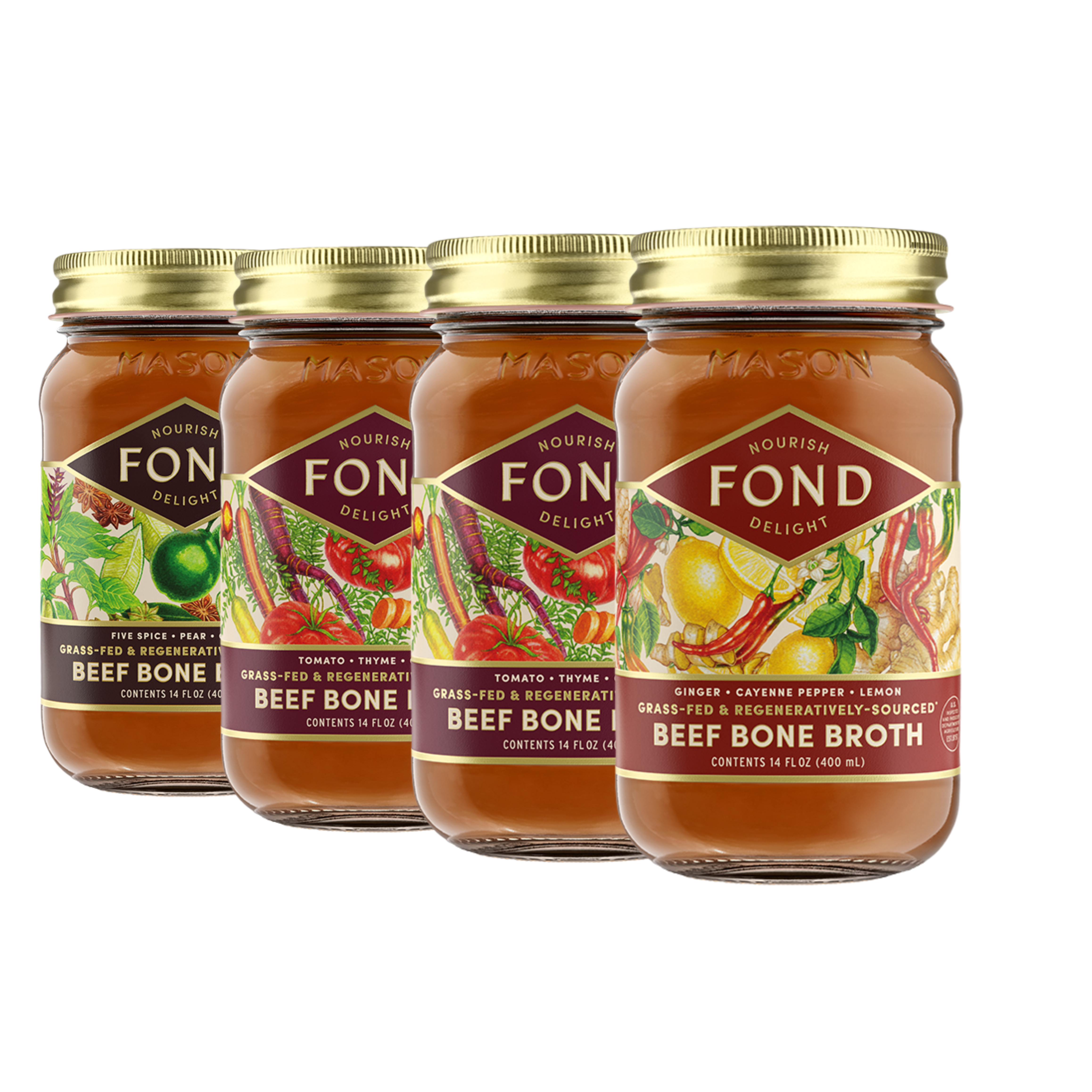 Regenerative Beef Bone Broth Bestsellers - 4 Jars