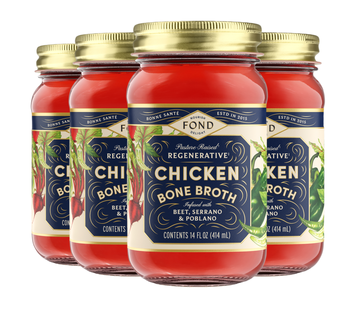 Chicken Bone Broth - Beet & Serrano