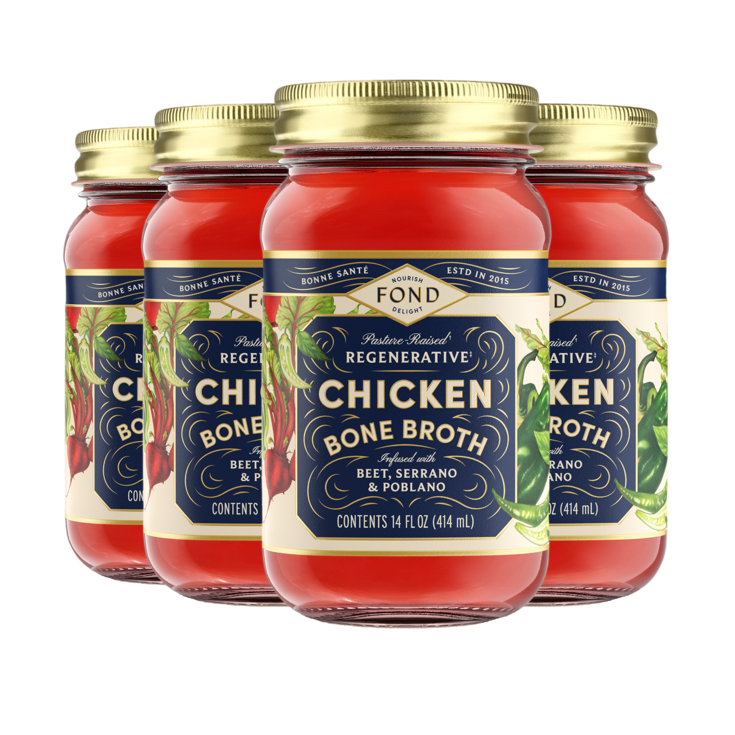 Chicken Bone Broth - Beet & Serrano