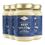 Beef Tallow - Pure & Unflavored - 4 Jars