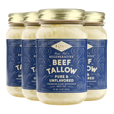 Beef Tallow - Pure & Unflavored - 4 Jars