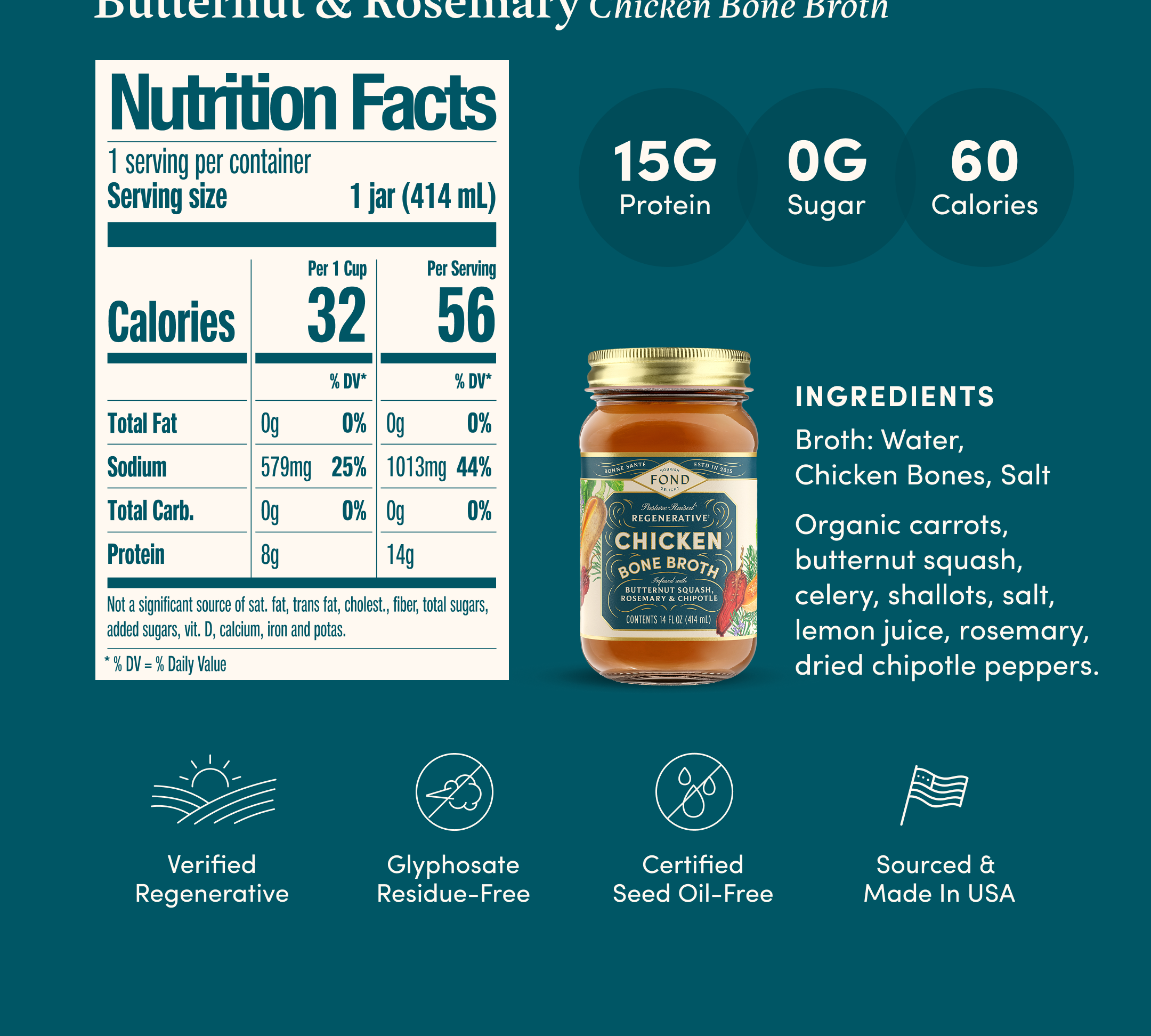 Chicken Bone Broth - Butternut & Rosemary