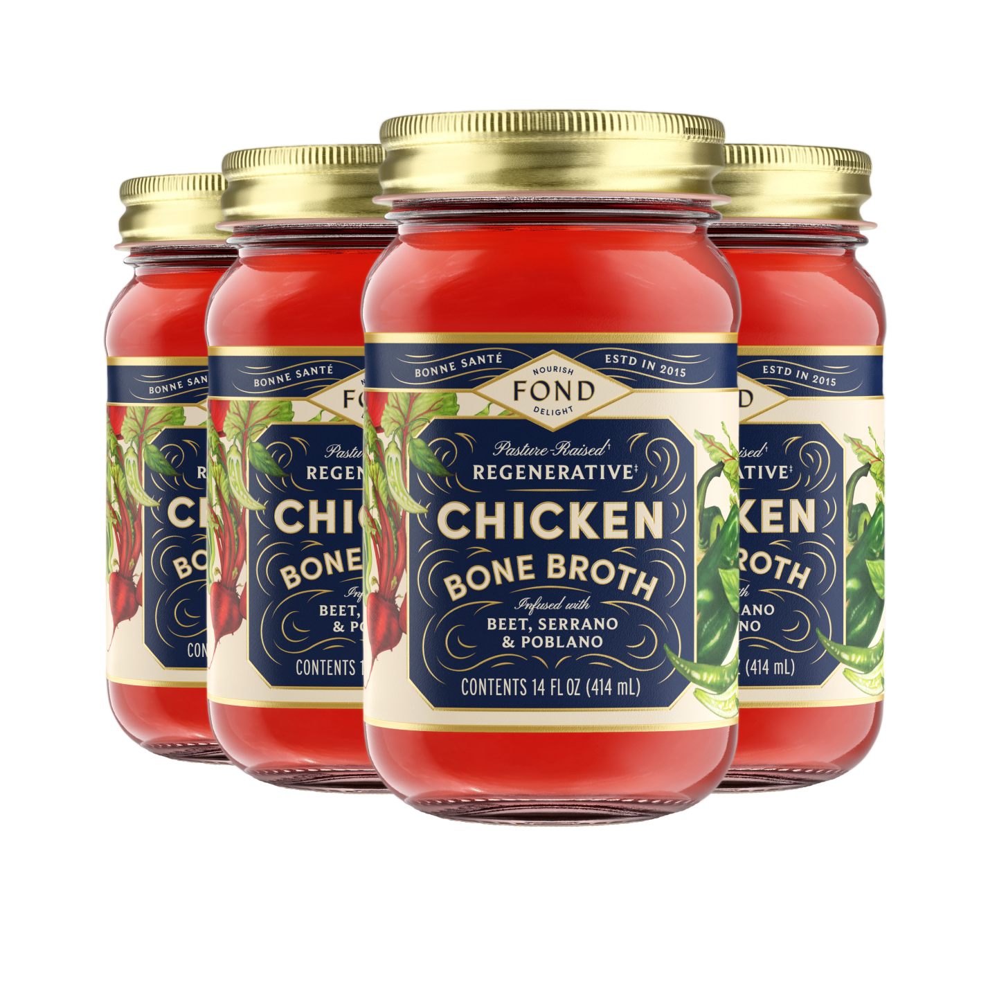 Chicken Bone Broth - Beet & Serrano