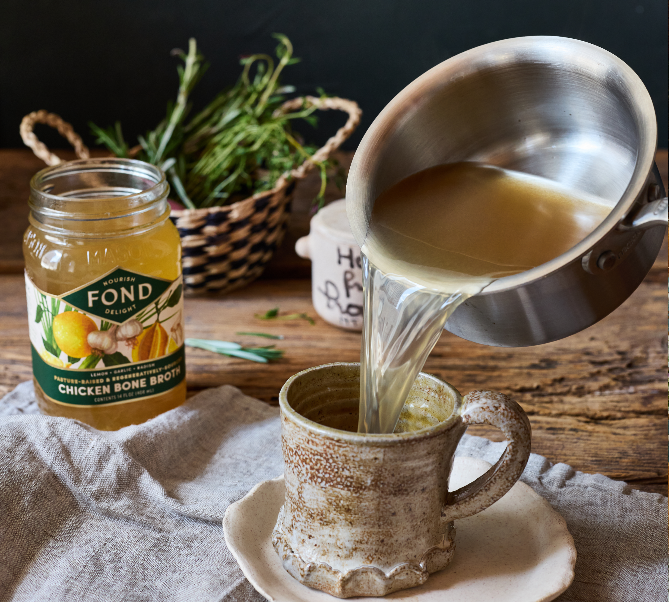 Chicken Bone Broth - Lemon & Garlic