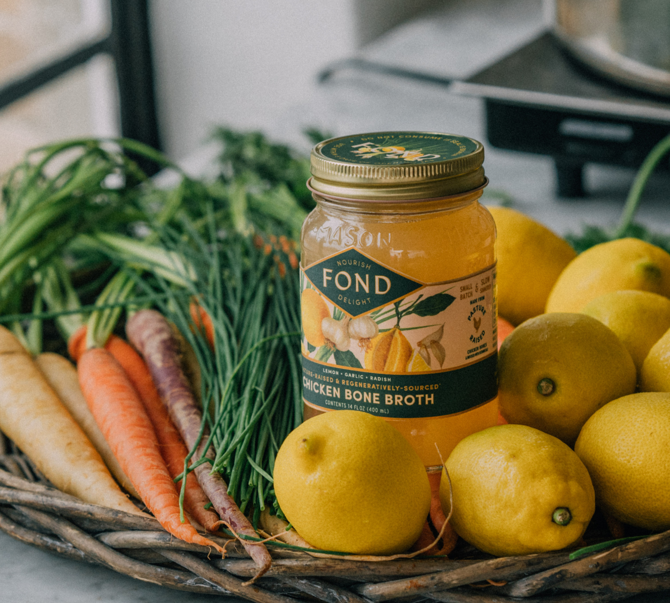 Chicken Bone Broth - Lemon & Garlic