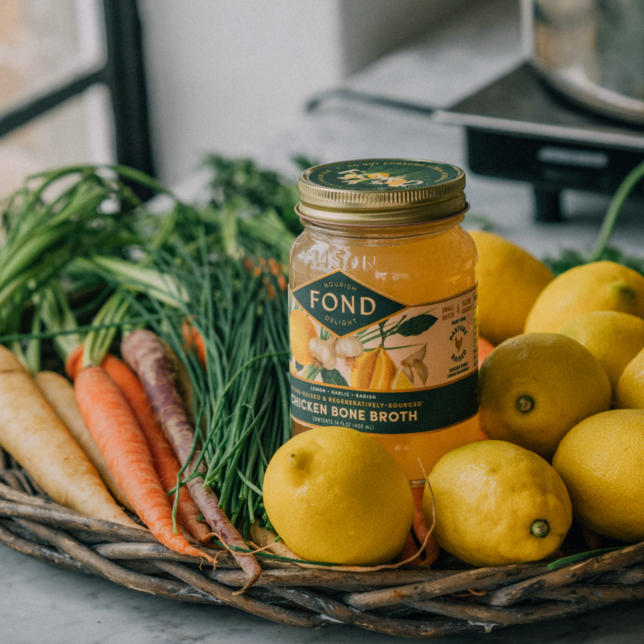 Chicken Bone Broth - Lemon & Garlic