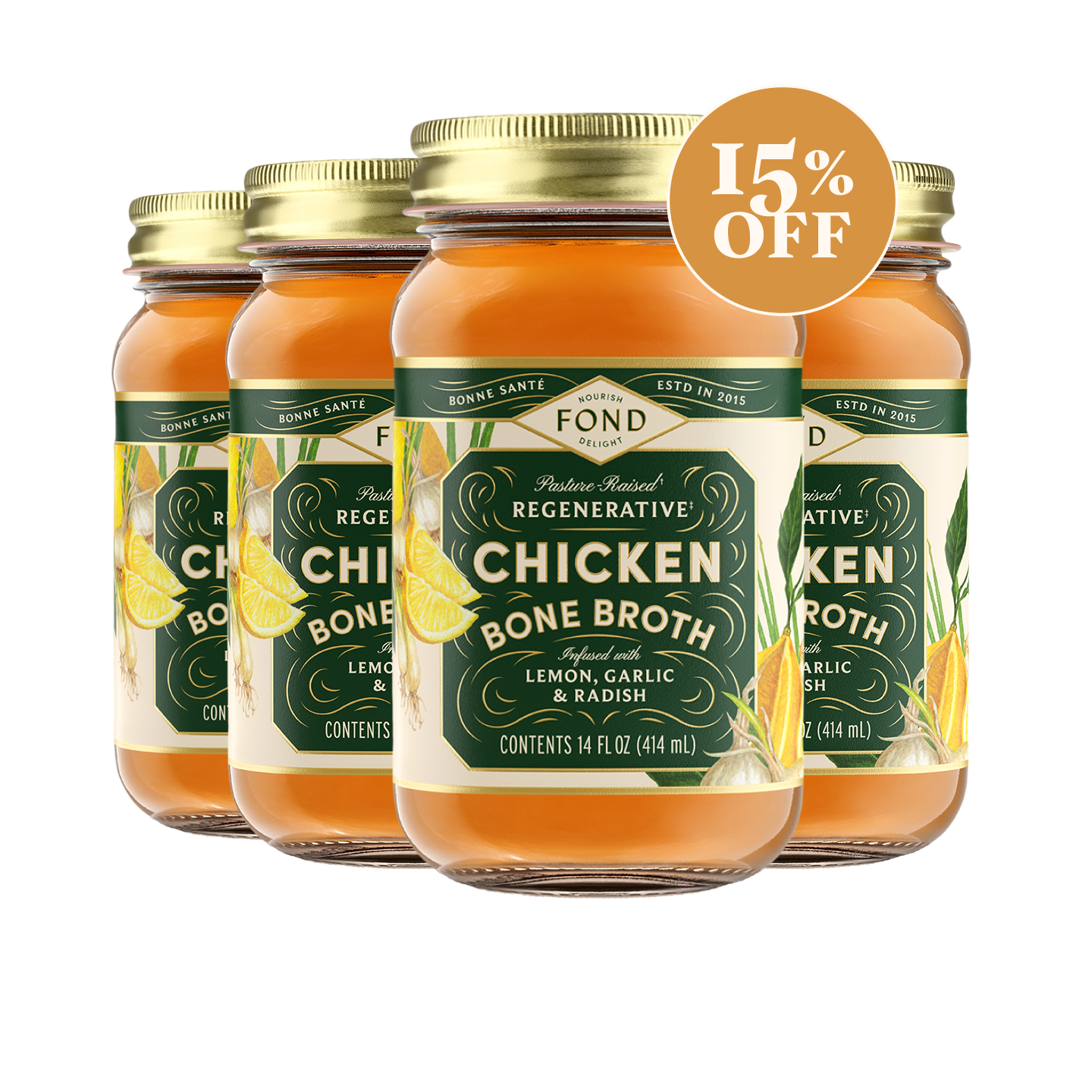 Chicken Bone Broth - Lemon & Garlic