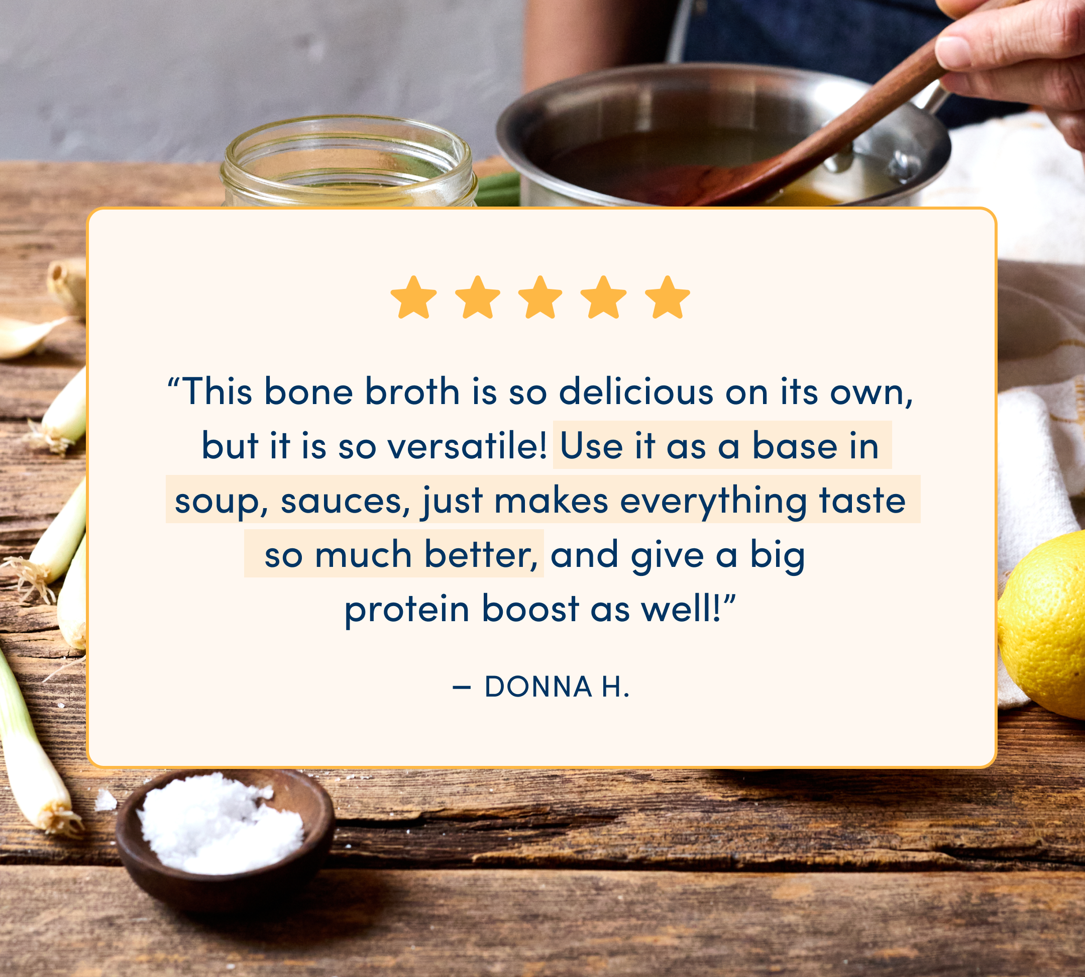 Chicken Bone Broth - Lemon & Garlic