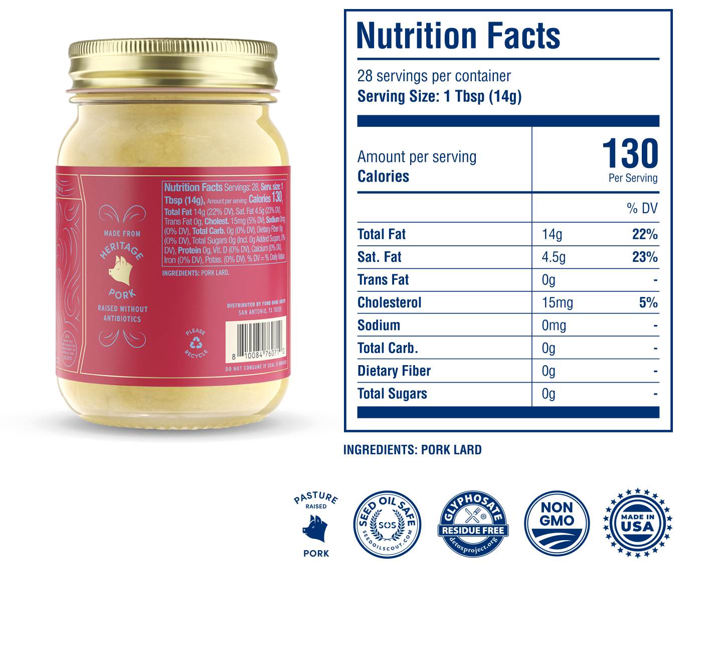 Pork Lard - Pure & Unflavored