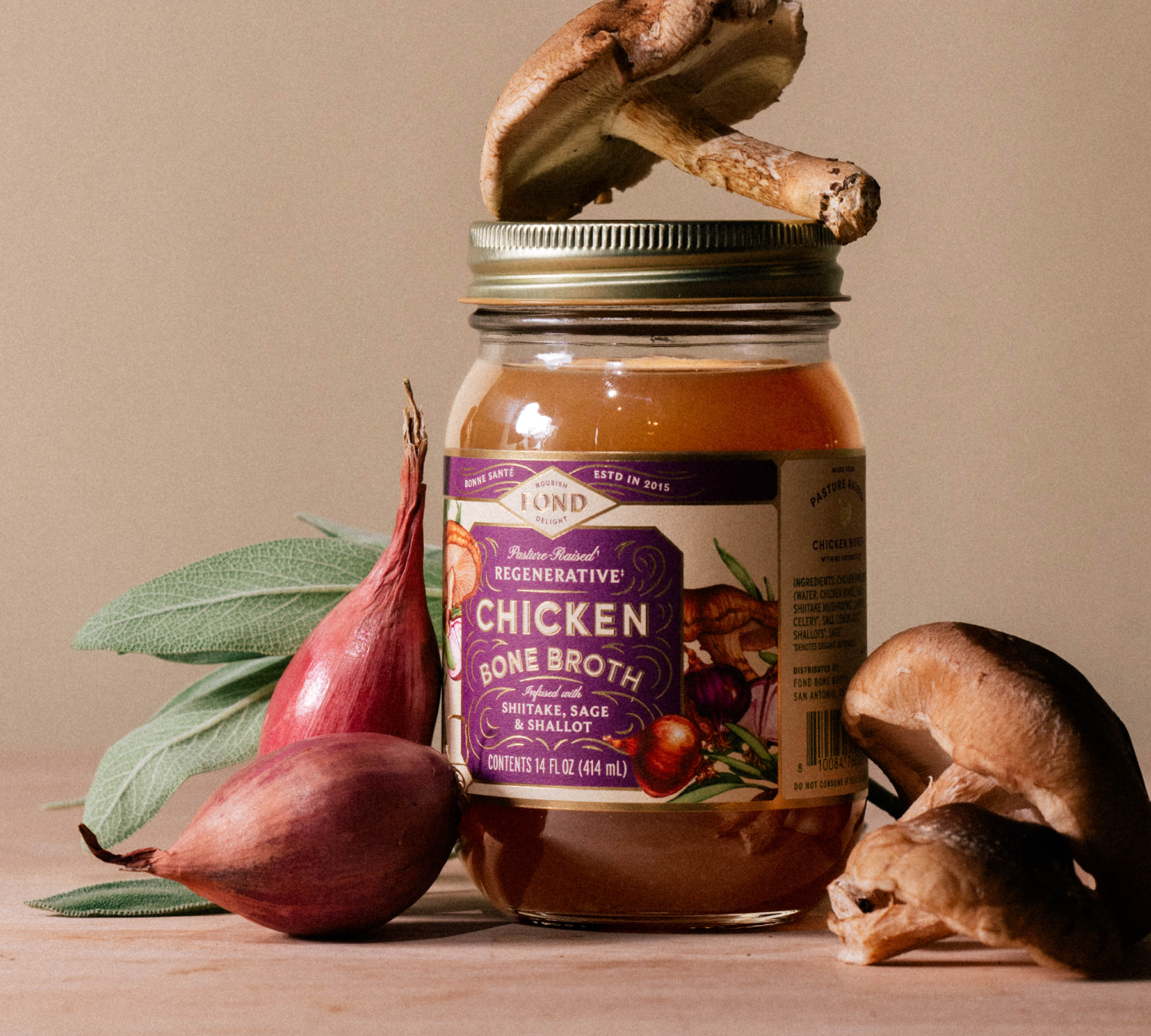 Chicken Bone Broth - Shiitake & Sage