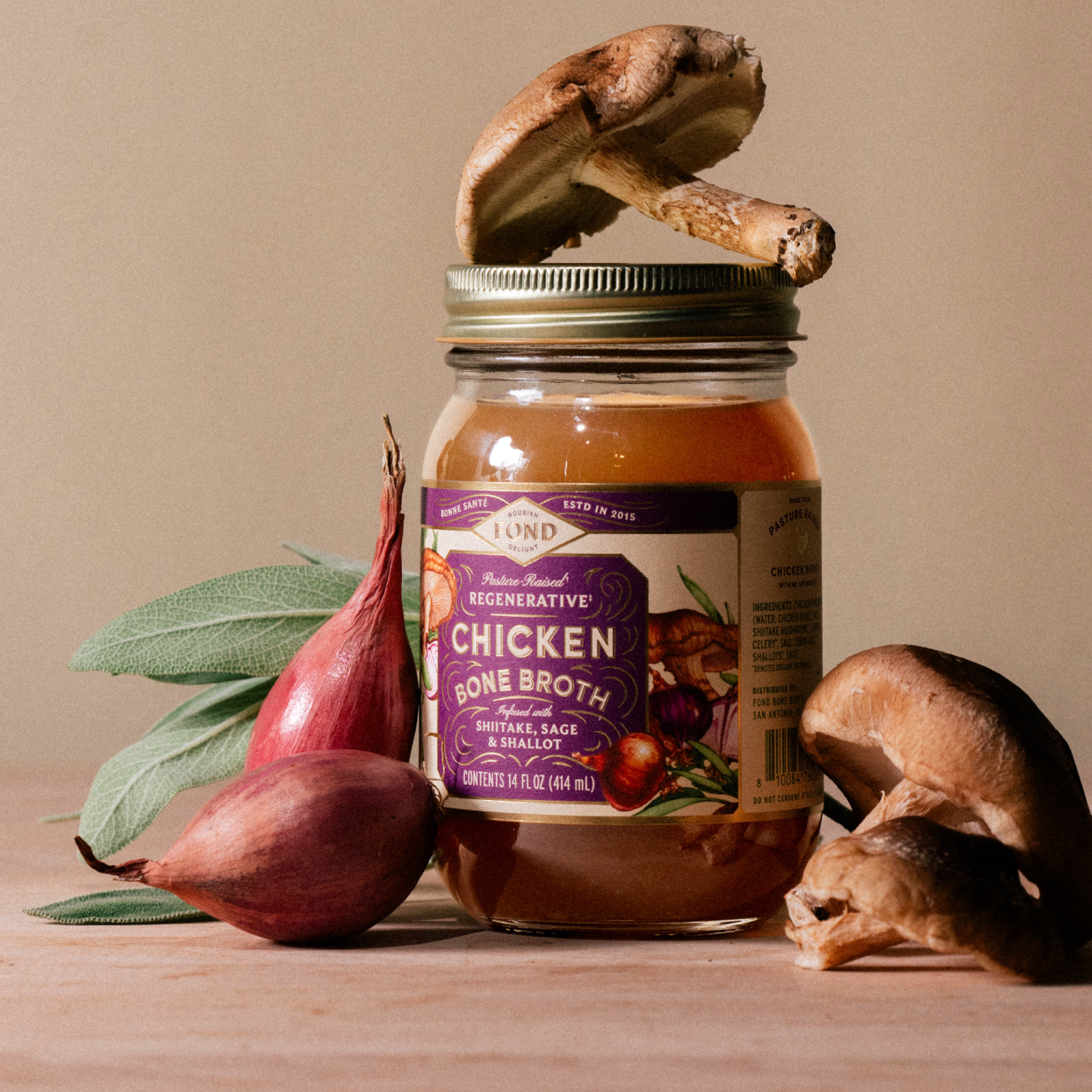 Chicken Bone Broth - Shiitake & Sage