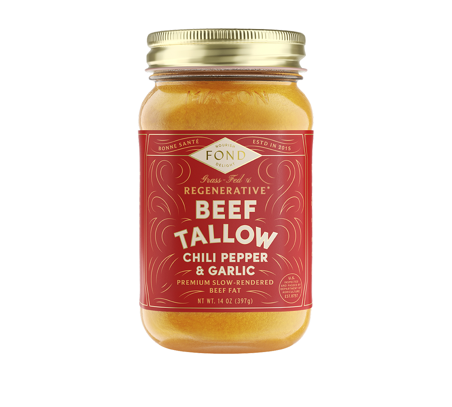 Grass-Fed & Finished Beef Tallow - Chili Pepper & Garlic