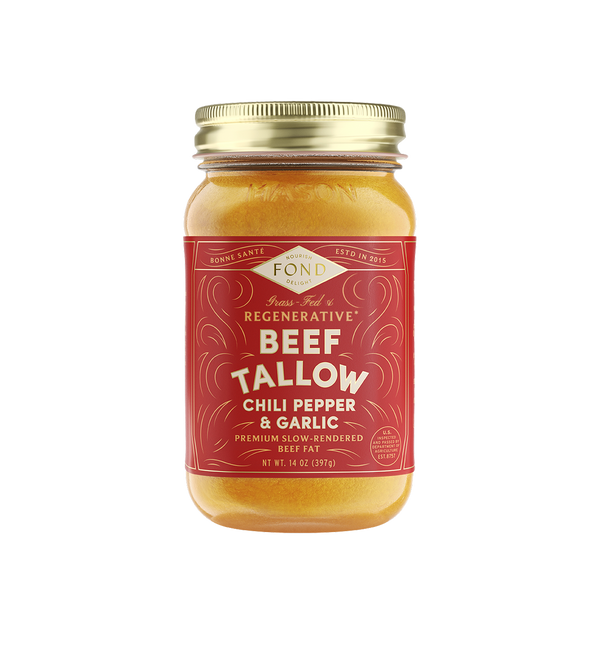 Grass-Fed & Finished Beef Tallow - Chili Pepper & Garlic