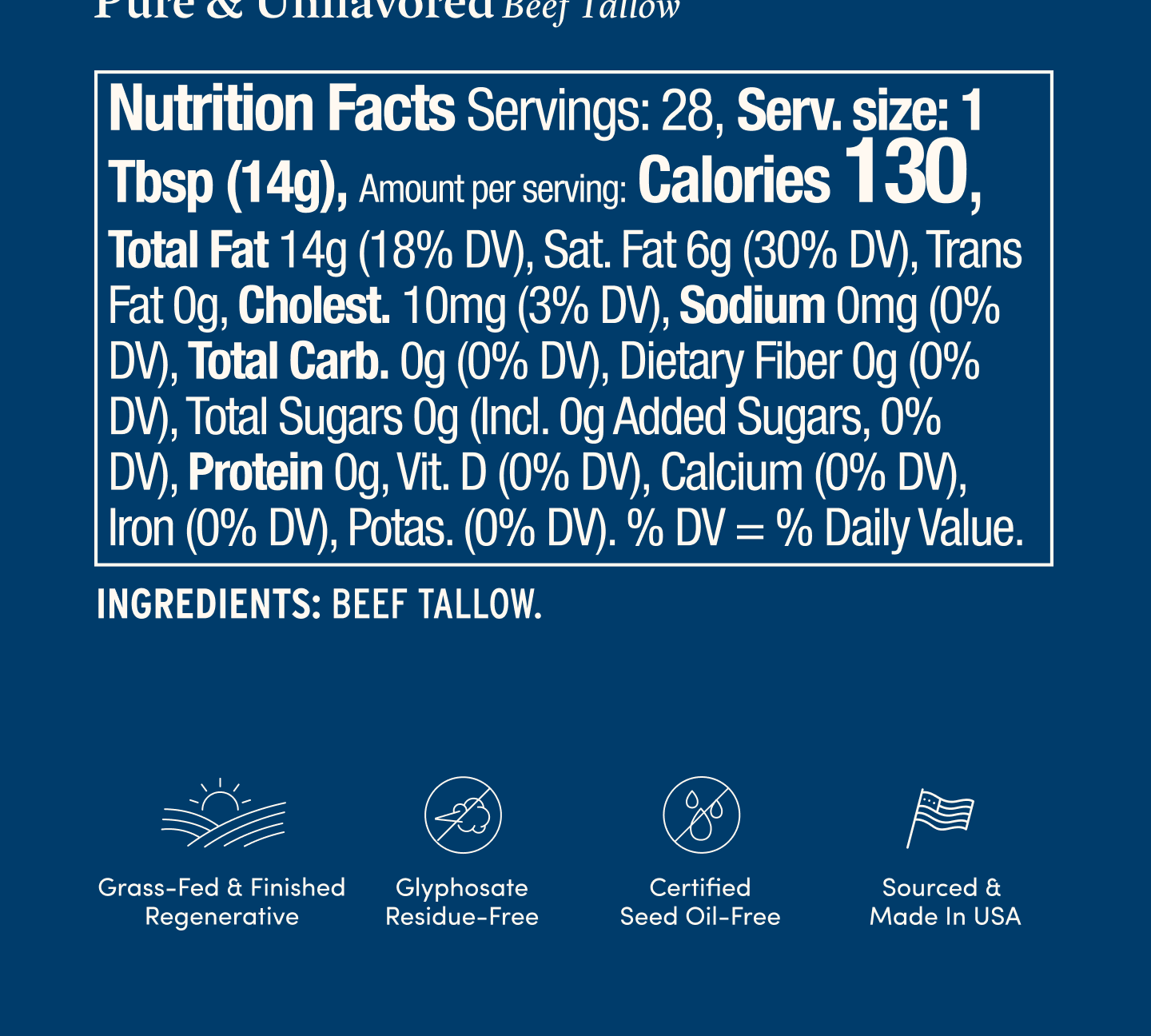 Beef Tallow - Pure & Unflavored