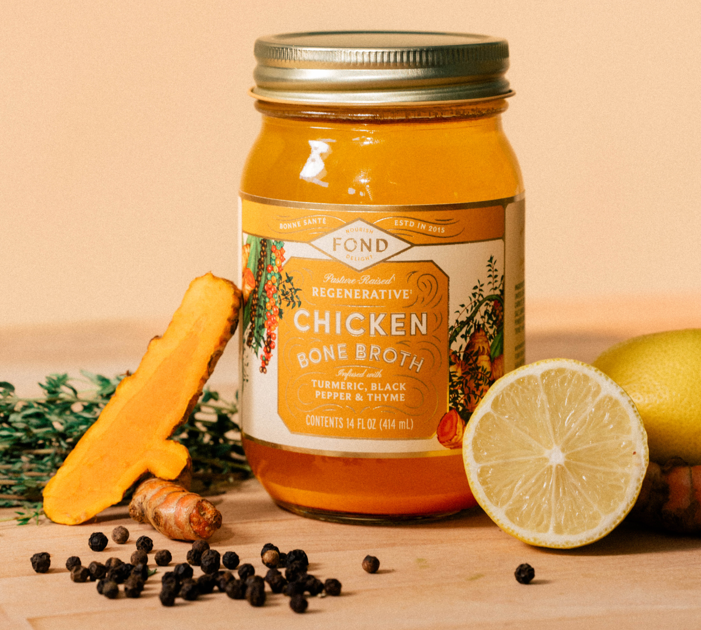 Chicken Bone Broth - Turmeric & Black Pepper