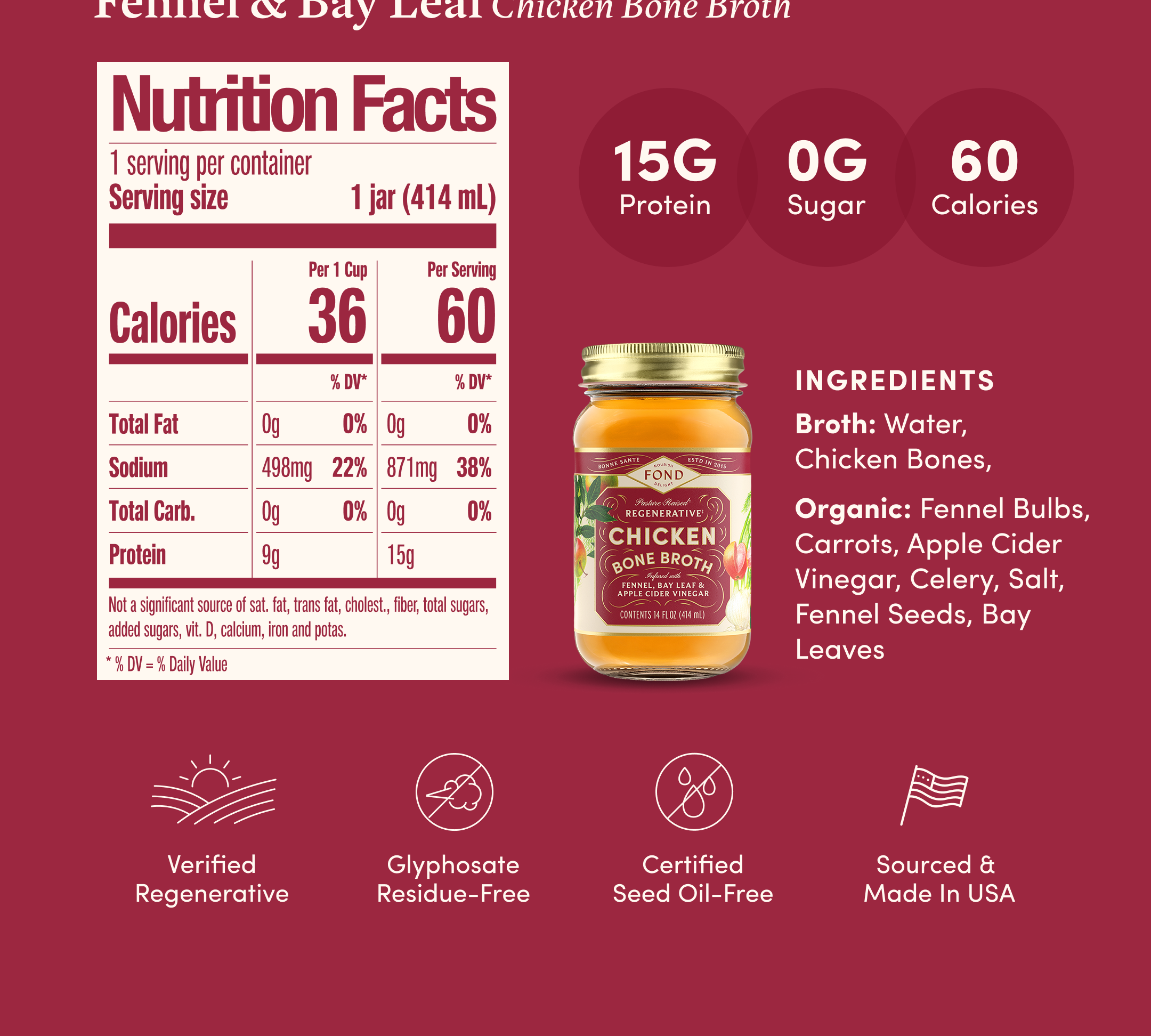 Chicken Bone Broth - Fennel & Bay Leaf