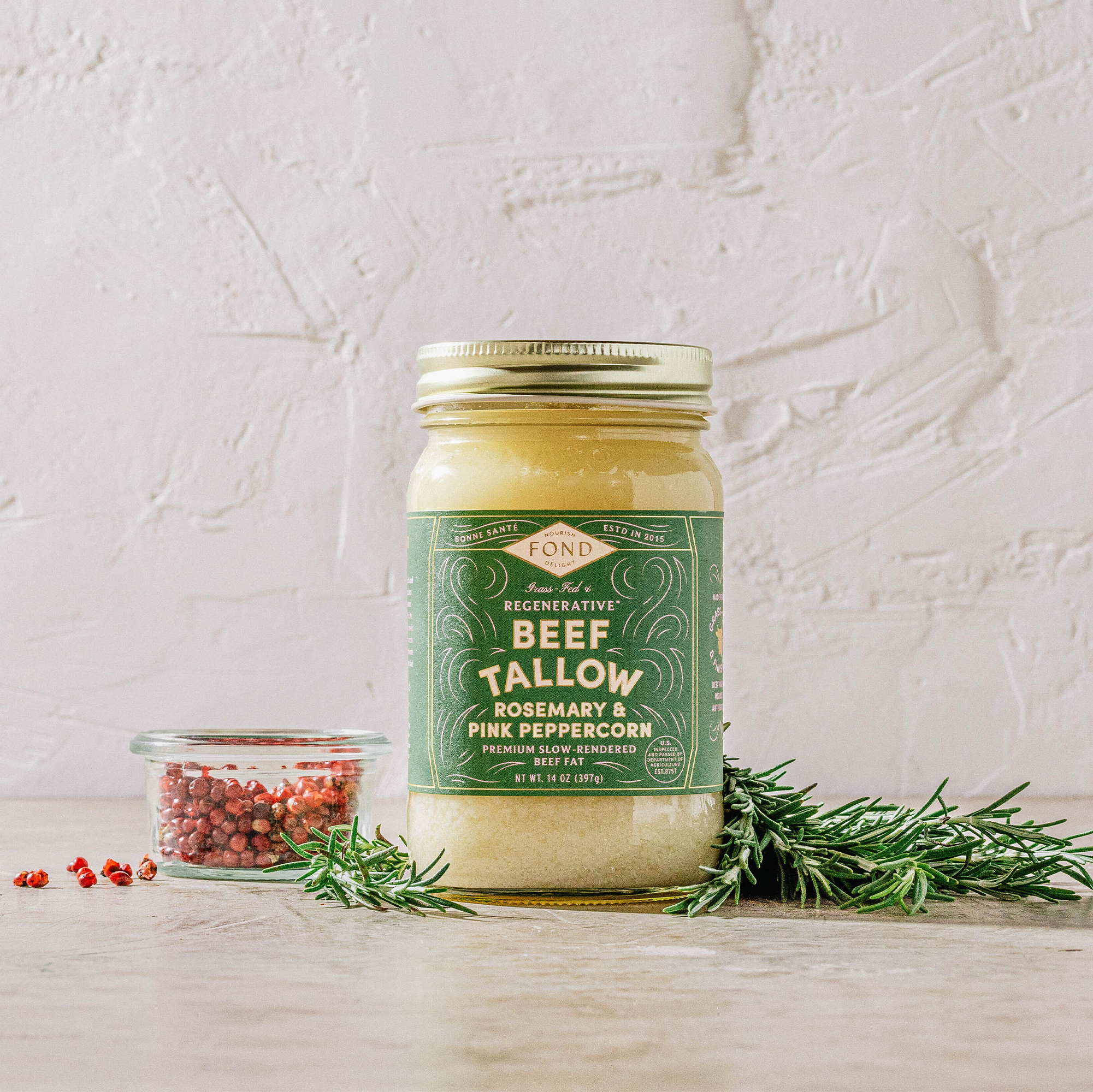 Beef Tallow - Rosemary & Pink Peppercorn