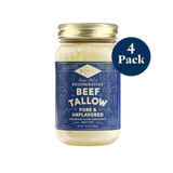 Beef Tallow - Pure & Unflavored - 4 Jars
