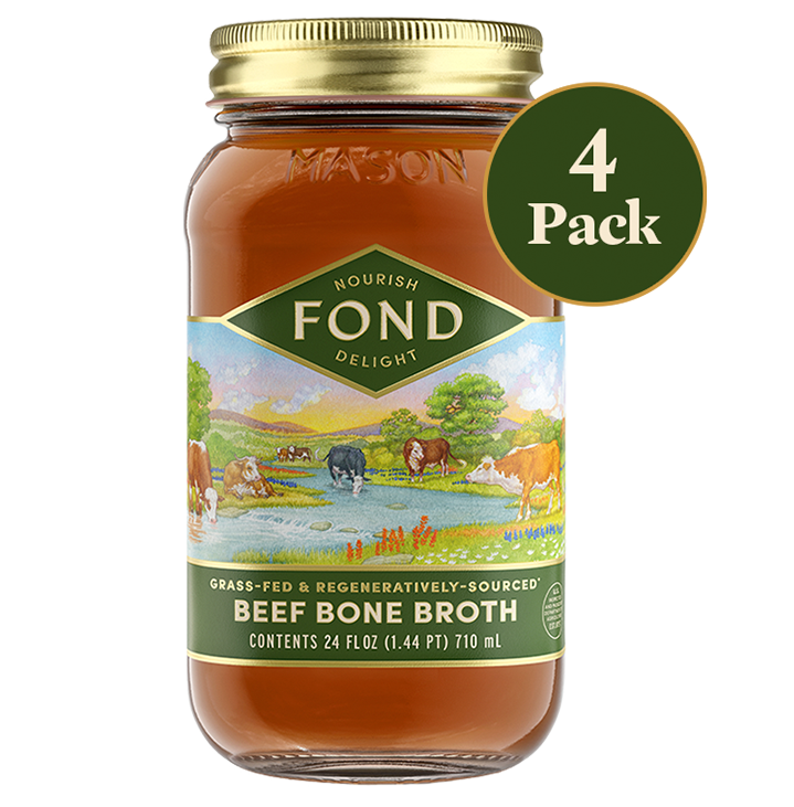 Regenerative Beef Bone Broth - 4 Jars - 24 oz